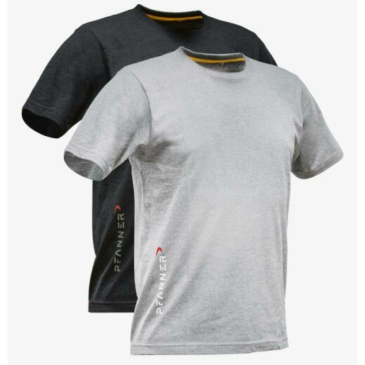PFANNER T-shirts Pfanner-Set (2-er) Gr. XXL, ash grey, brilliantschwarz