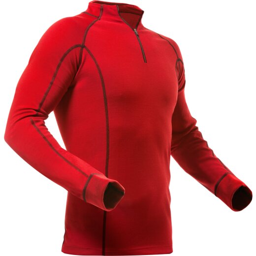 PFANNER Shirt Merino-Shirt langarm Gr. M Farbe Dunkelrot