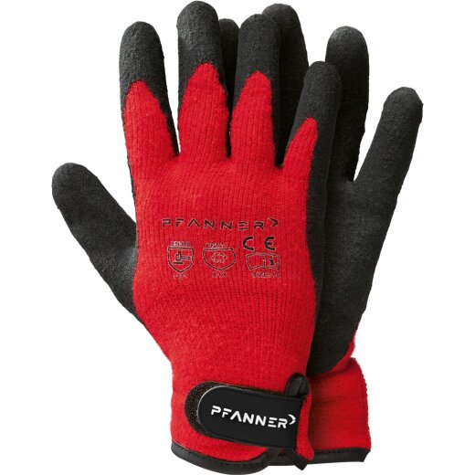 PFANNER Handschuhe StretchFlex Ice Grip  Gr. 8 Farbe Schwarz - Rot