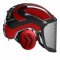 Protos® Forsthelm Integral Forest Metal Visier G16 rot-schwarz Gr. 54-62cm